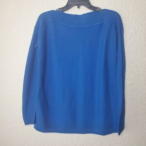 J. Jill Sweater Womens Xs Boat‎ Neck Blue Pullover Knit Tunic Sapphire Cotton